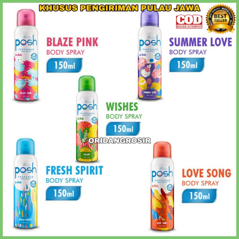 ( ORIDANGROSIR ) Posh Parfum Body Spray 150ml / Posh Parfum 150ml / Posh Hijab 150ml