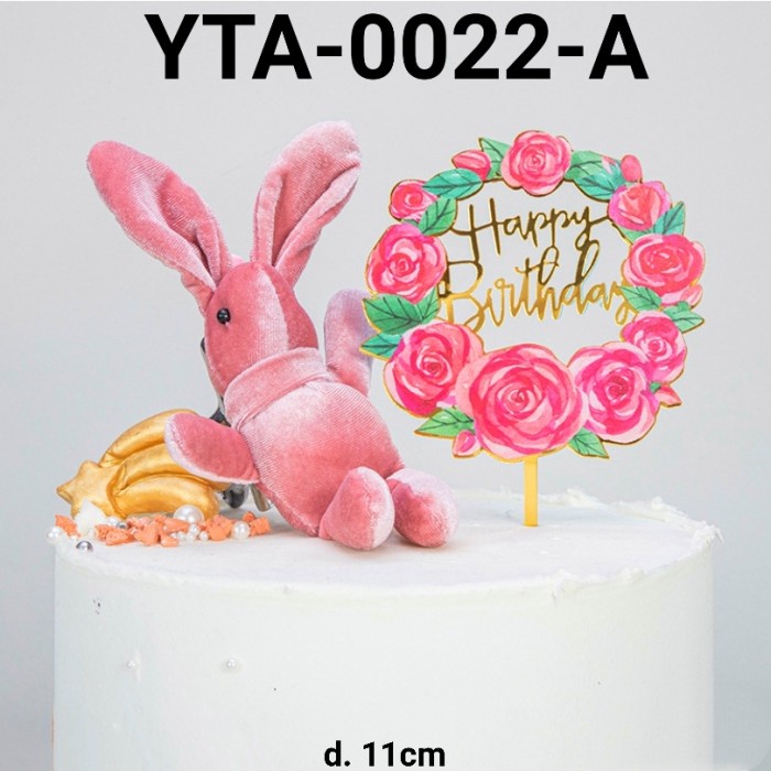 

GR-YTA-0022 CAKE TOPPER AKRILIK HAPPY BIRTHDAY ULANG TAHUN BUNGA BERKUALITAS TINGGI