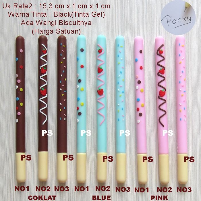 

Bolpen Lucu Tinta Gel Biscuit Snack Pocky Wangi