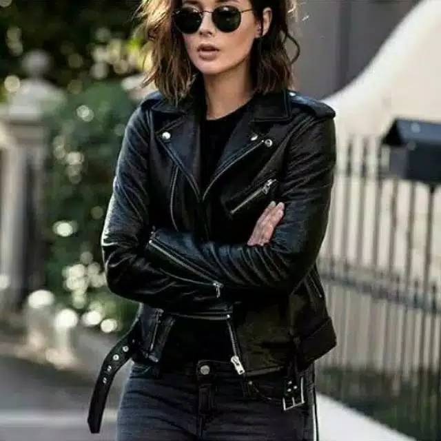 Jaket Kulit Wanita Ramones Changcuters Korea Blazer