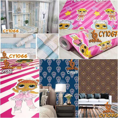 NEW CY wallpaper dinding sticker 45 cm x 10 m..murah ALL MOTIF