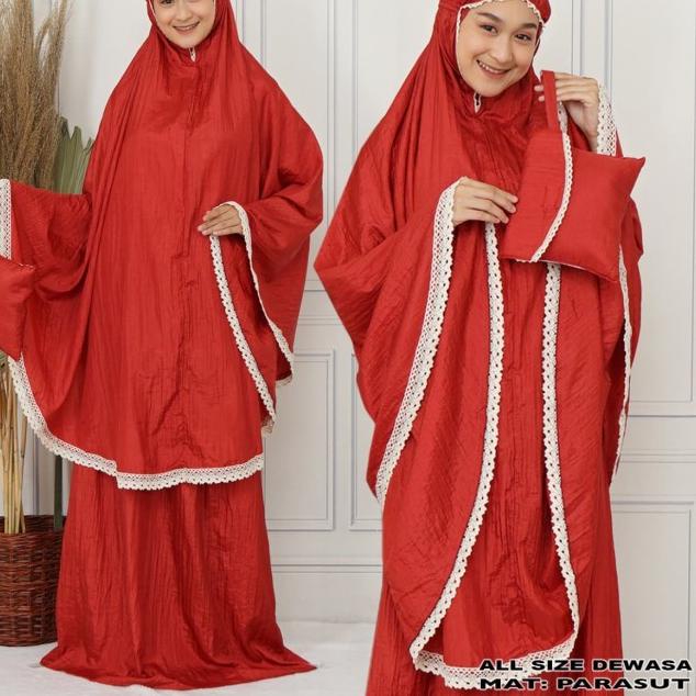 ℗ mukena parasut traveling alesya zee renda katun original ukuran dewasa ←