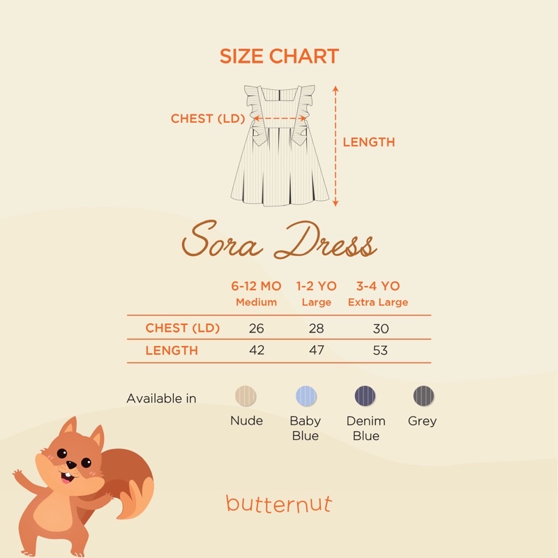 BUTTERNUT - SORA DRESS | Dress Anak Perempuan