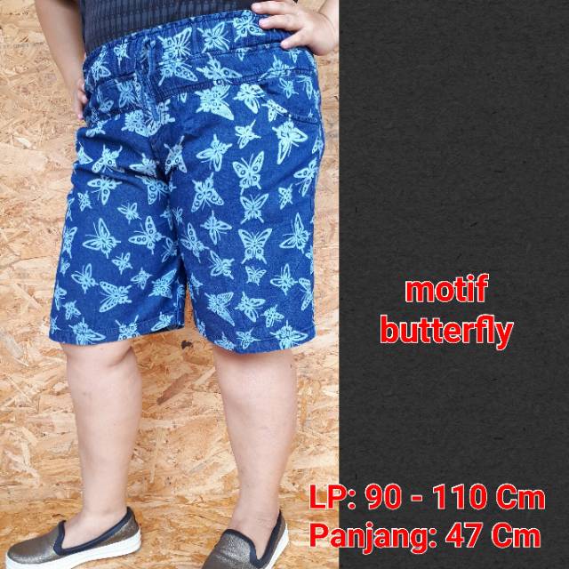 Hot Pants Jumbo Motif . Celana Pendek Jeans Jumbo . Celana Jeans Jumbo Murah