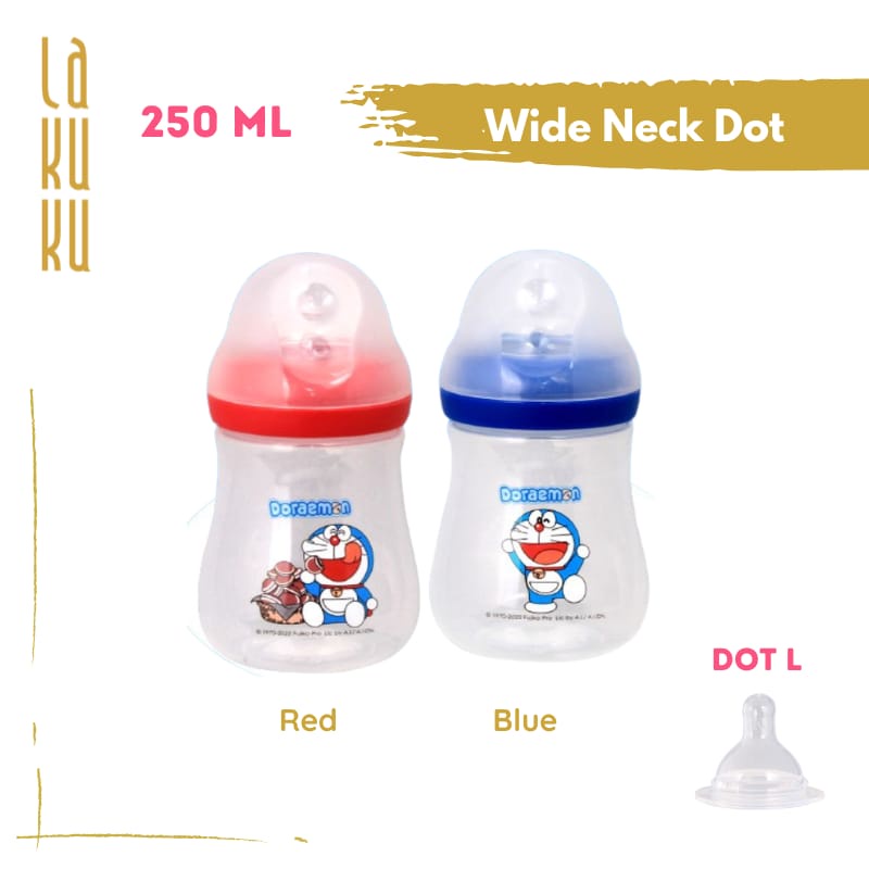 Lakuku - Botol Susu Lusty Bunny Doraemon Slim Wide Neck Straw Dot Milk Bottle