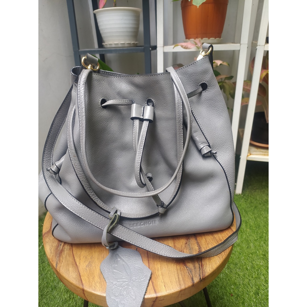 Tas Kulit Asli Zumma Bags Abu Abu Serut preloved