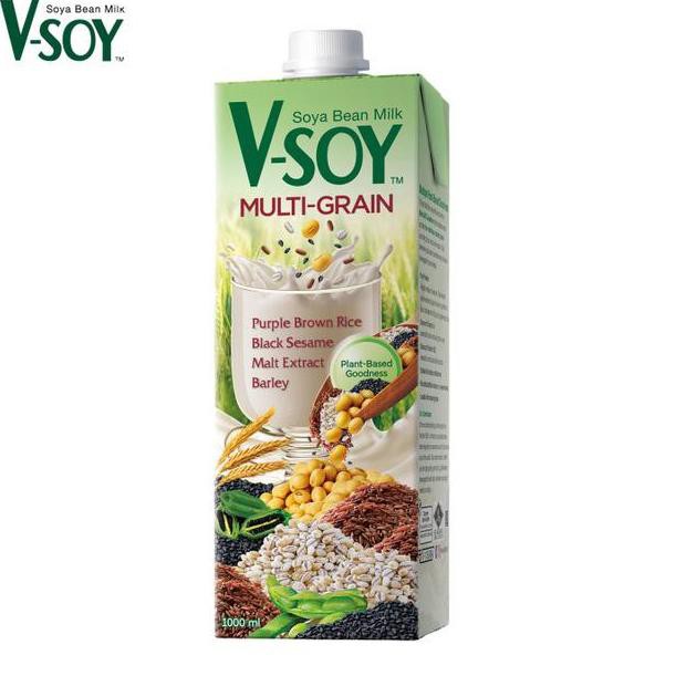 

L4ngsung Proses,,V-SOY Multi Grain Soy Milk 1L x 2 pcs |siap Diorder....!
