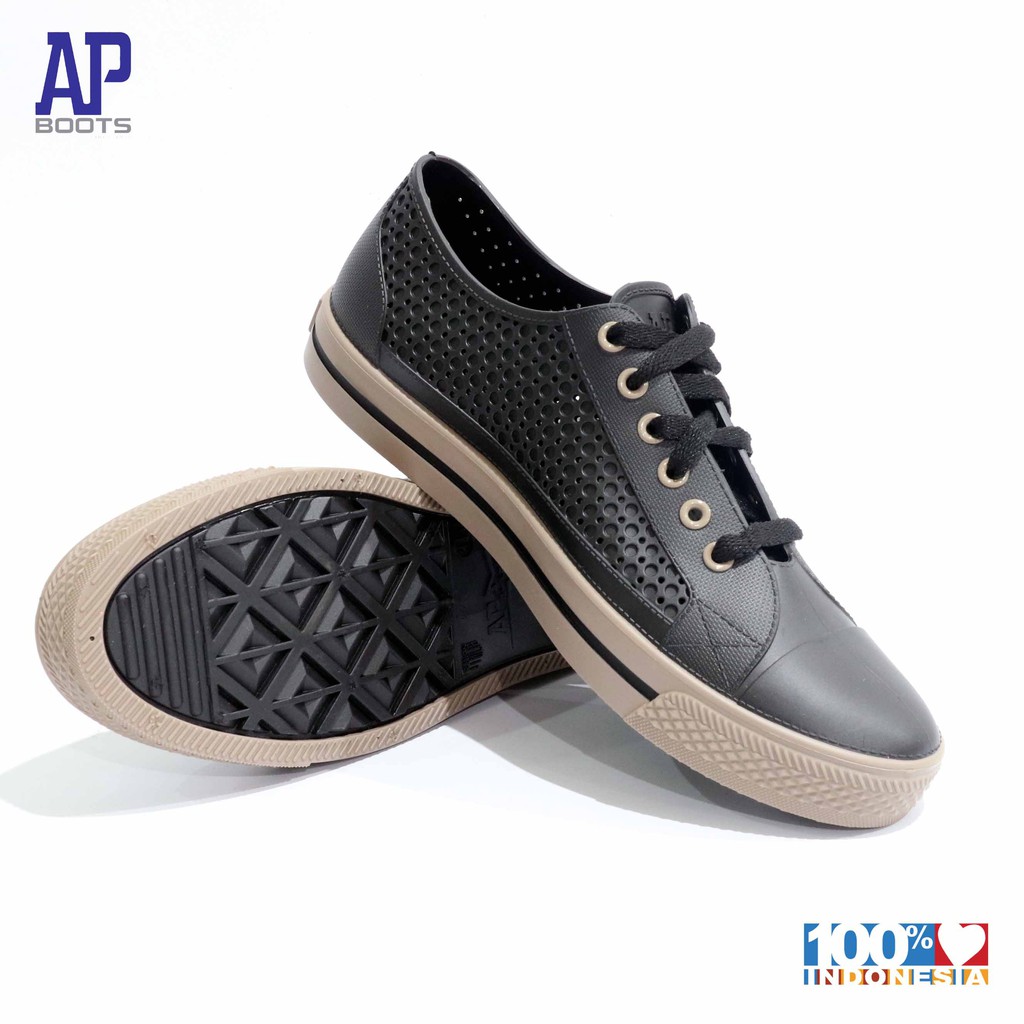 AP STAR 38-42 BLACK / BROWN - SEPATU SNEAKERS PRIA -  AP BOOTS