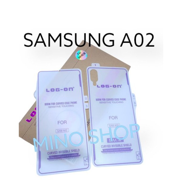 ANTI GORES JELLY SAMSUNG A02 DEPAN BELAKANG - ANTI SHOCK LOG ON FULL SCREEN PROTECTOR