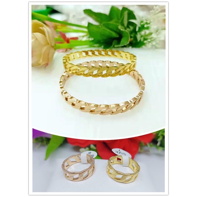 Set Titanium Gelang/Cincin Perhiasan Fashion