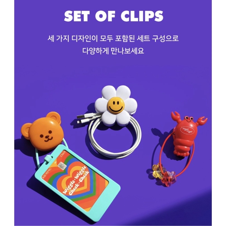 WIGGLE WIGGLE - Big Magnet Clip Set (isi 3 pcs) wigglewiggle korea