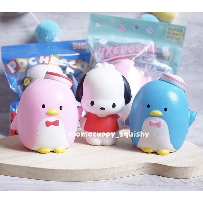 Squishy licensed pochacco &amp; tuxedo sam mascot by Sanrio / NIC ( ORI)