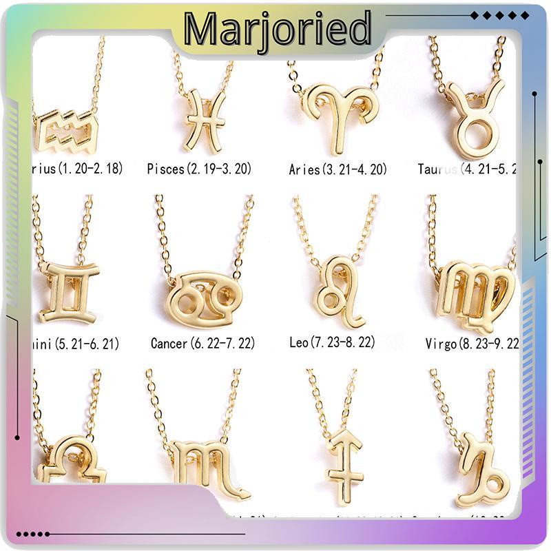 12 Zodiac Sign Constellation Pendant Kalung Untuk Wanita Pria Kalung Perhiasan Fashion Hadiah Ulang Tahun Pabrik Grosir-MJD