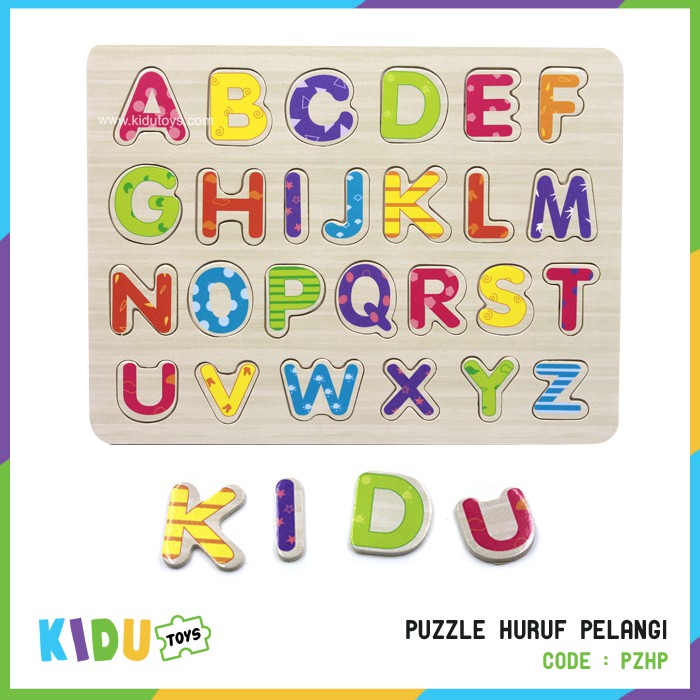 Mainan Puzzle Anak Puzzle Knob Huruf (PART 1) Kidu Toys