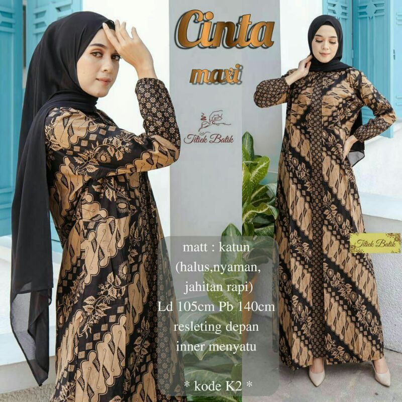 TERBARU Gamis Wanita Batik Cardi Bahan Katun JUMBO