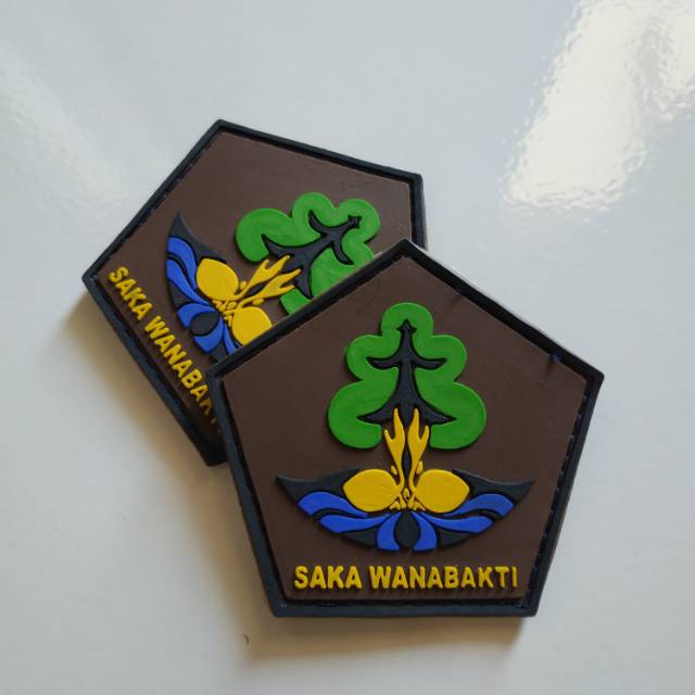 Patch rubber SAKA WANABAKTI/PRAMUKA/SCOUTS/tempelan karet emblem velcro