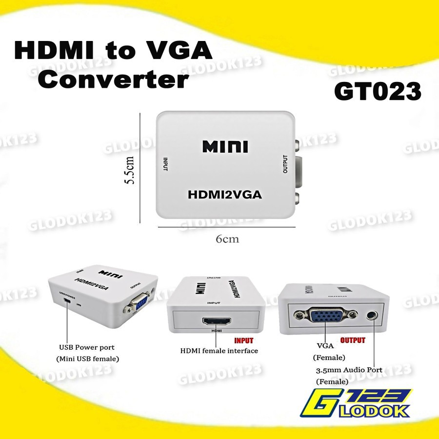 HDMI2VGA Converter HDMI To VGA + Audio Full HD Video 1080P GT023