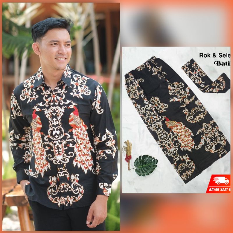 BATIK OFFICIAL || SET KEMEJA + ROK SELENDANG Rok dan Kemeja Cowok Batik Halus Couple Annabel Balencia Cendrawasih Misbi Ecer (PROMO TERMURAH - MOTIF TERLENGKAP) Rok dan Kemeja Batik Modern Premium M L XL Annabel Audi Wilona