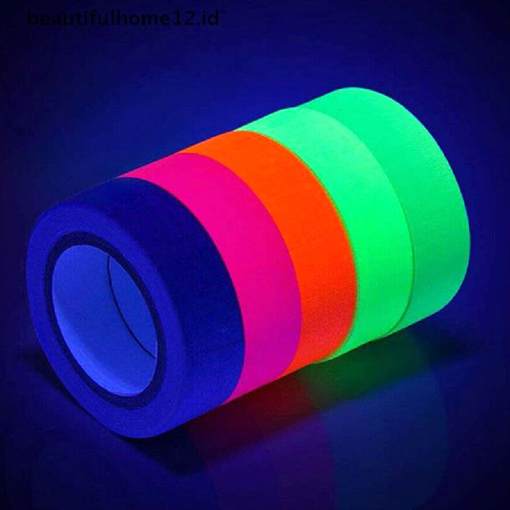 【beautifulhome12.id】 UV Reactive Tape Blacklight Fluorescent Tape Glow in The Dark Neon Gaffer .