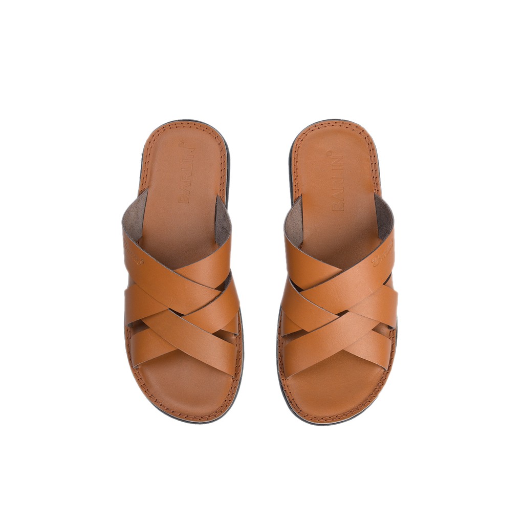 Sandal Pria Full Kulit asli 100% - Sendal Slop Terlaris Barlin Original - SM03