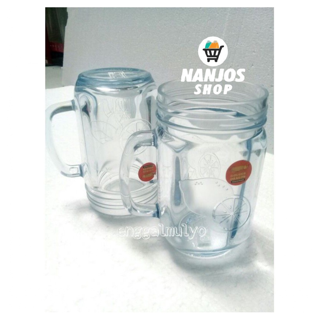 Golden Dragon Gelas Gagang Jar Akrilik Cangkir Mug Per Pcs 520ml 860