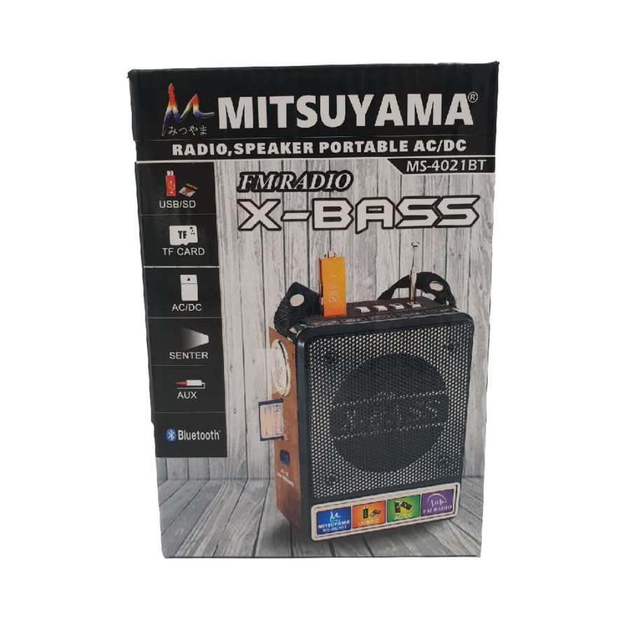 COD SPEAKER RADIO PORTABLE MITSUYAMA MS-4021BT FM/AC/DC/USB/TF/CARD//SPEAKER RADIO X-BASS MS-4021BT