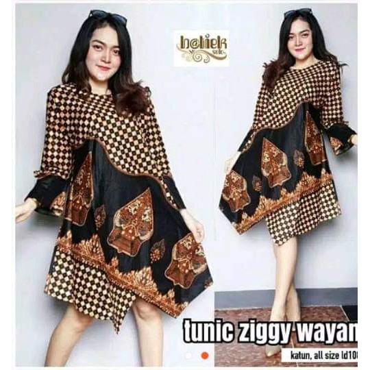 Jual Bg Batik Tunik Ziggy Wayang Atk Dres Batik Dress Seragam