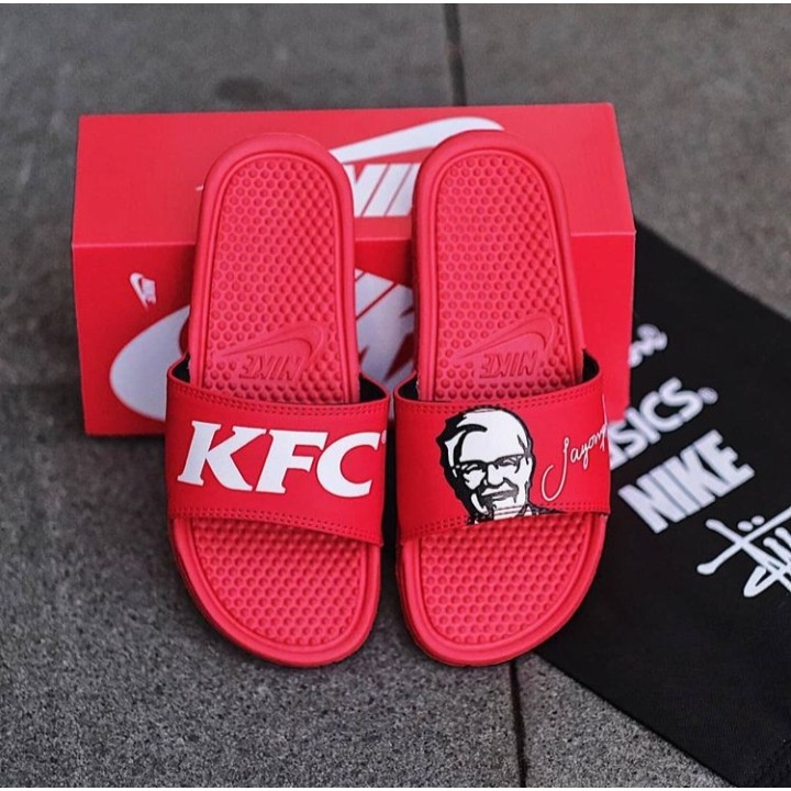 OBRAL..!!! SANDAL Niike Benassi X KFC Red &amp; White Black