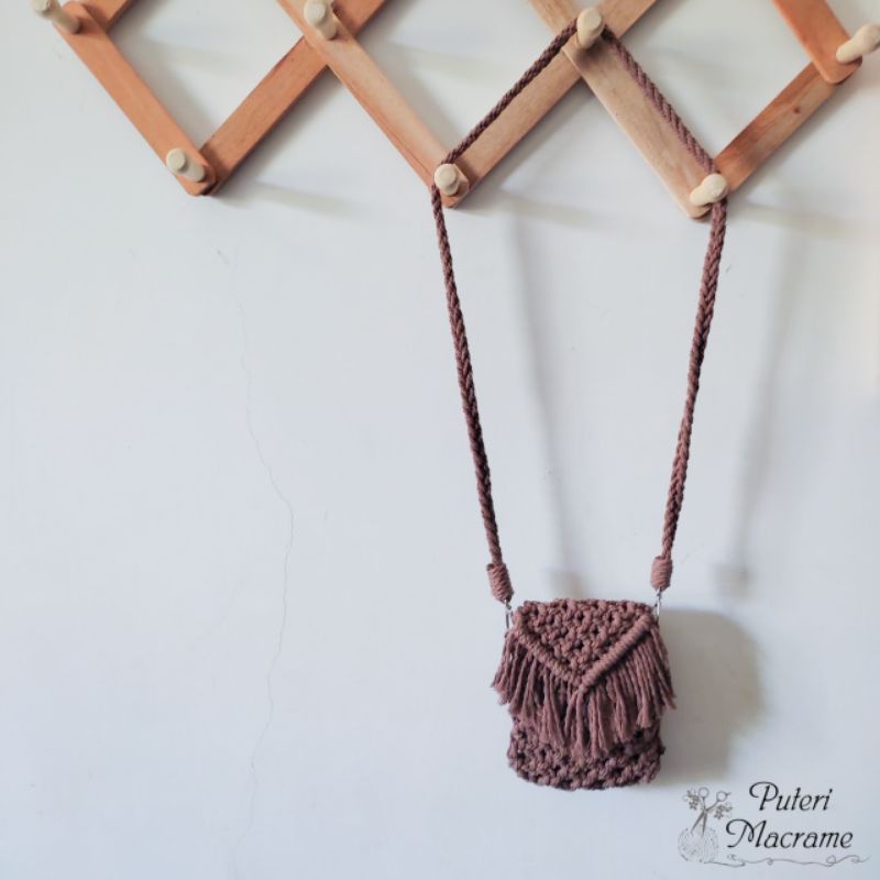 Tas Macrame Mini Aesthetic Retro Untuk Handphone (Kode 1)