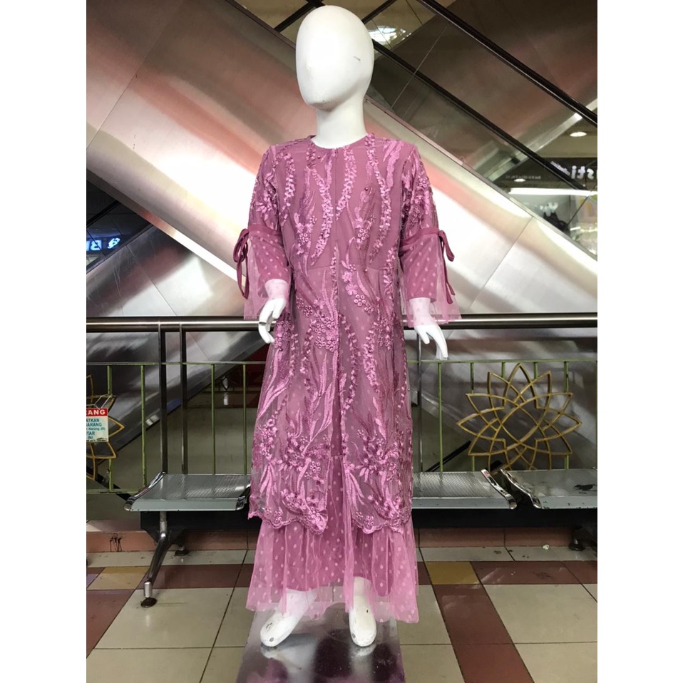 Gamis Pesta Anak || Gamis Brokat Premium || Gamis Tille Kondangan Anak Perempuan || Dress Anak Cantik Mewah