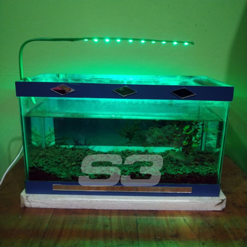 Jual Lampu Aquarium Mini Lampu Soliter Lampu Cupang Hijau 10 Led Lampu ...