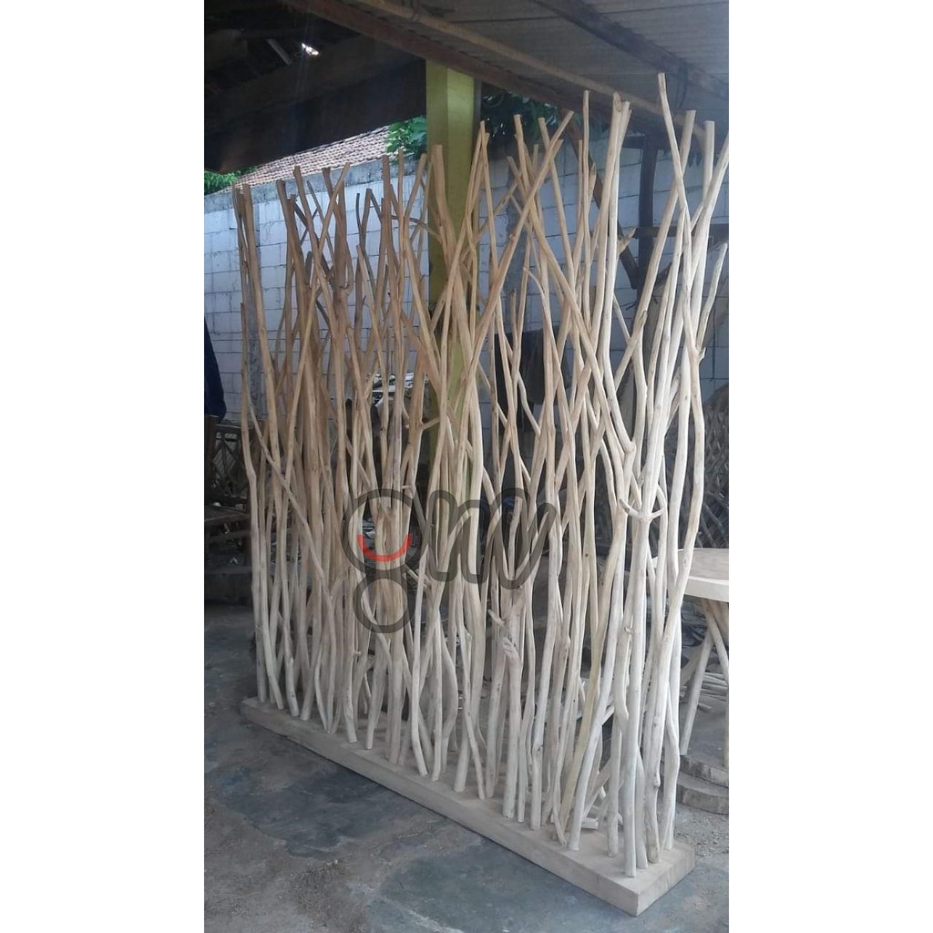 Sketsel Pembatas Ruang Ranting Kayu Jati - Partisi Ruangan Jati