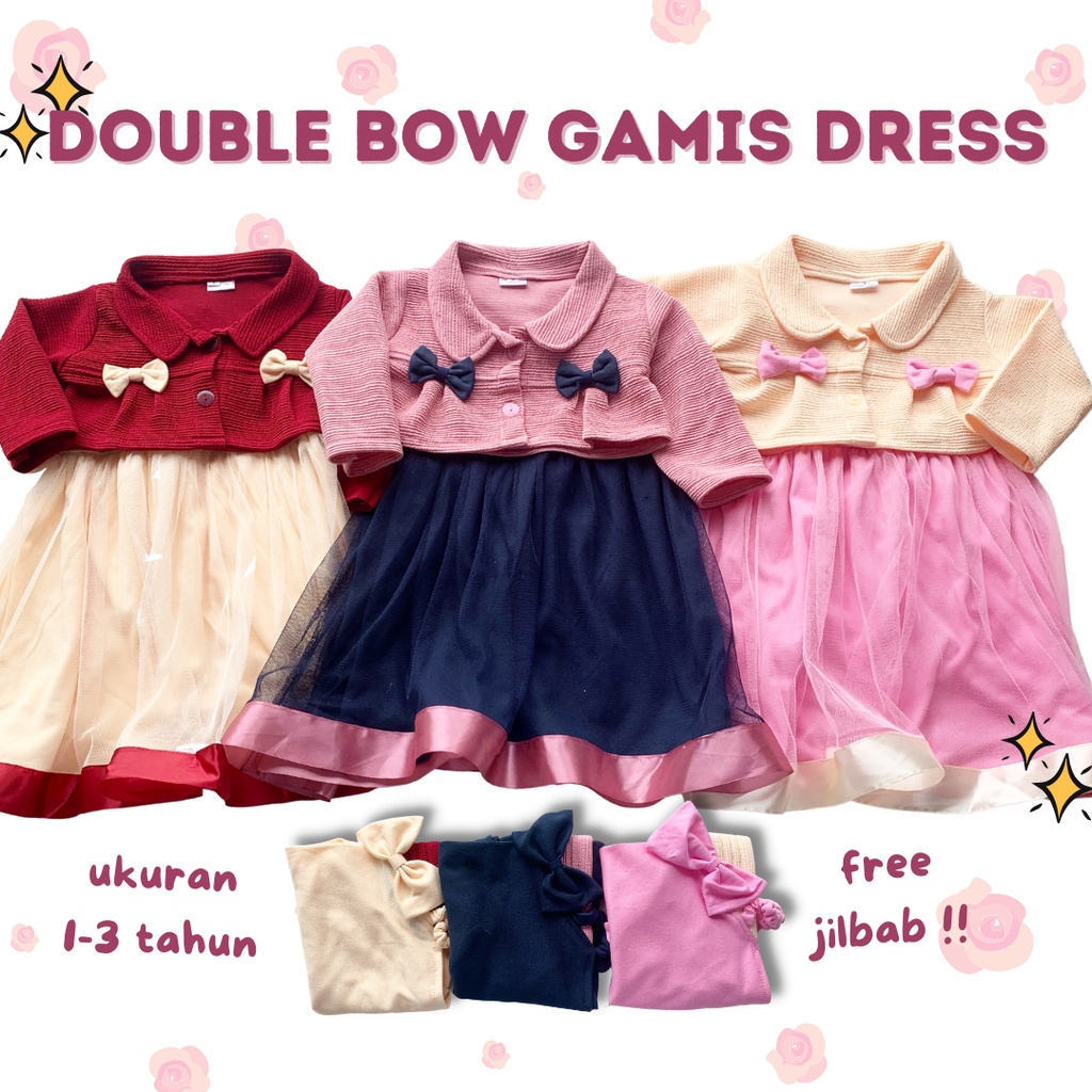 GROSIR double bow gamis dress