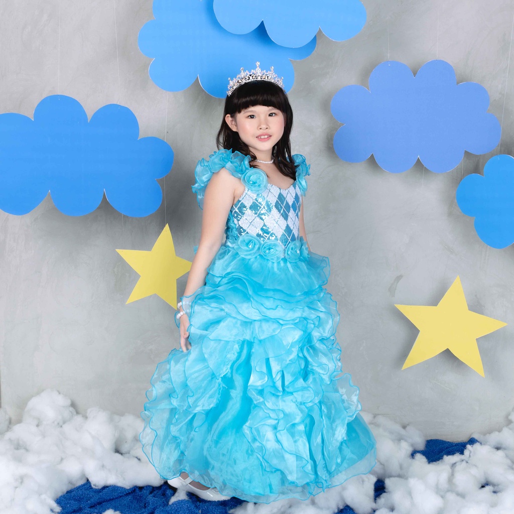 Zunaira Dress Anak Ruffle Organdi Elegan AK35 2-8