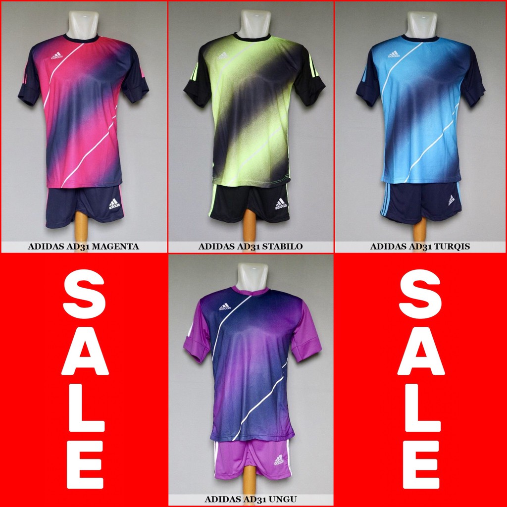 Setelan Futsal Bola Sepakbola Adidas AD31 Baju Kaos Jersey Celana