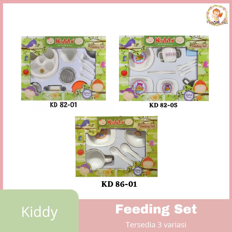 Kiddy Baby Feeding Set Paket Peralatan Perlengkapan Alat Makan Bayi KD-8201 KD-8205 KD-8601 By Mallpompaasi