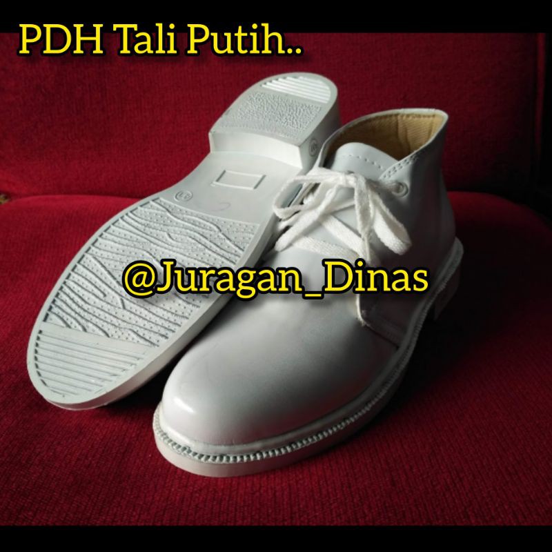 Sepatu PDH Putih Tali/Sleting