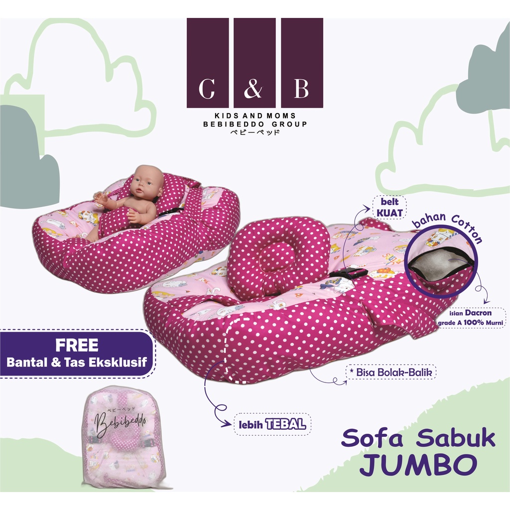 PREMIUM KASUR BAYI MULTIFUNGSI SOFA BAYI DENGAN GESPER SAFETY BELT PREMIUM TEBAL FREE BANTAL PEYANG CROWN