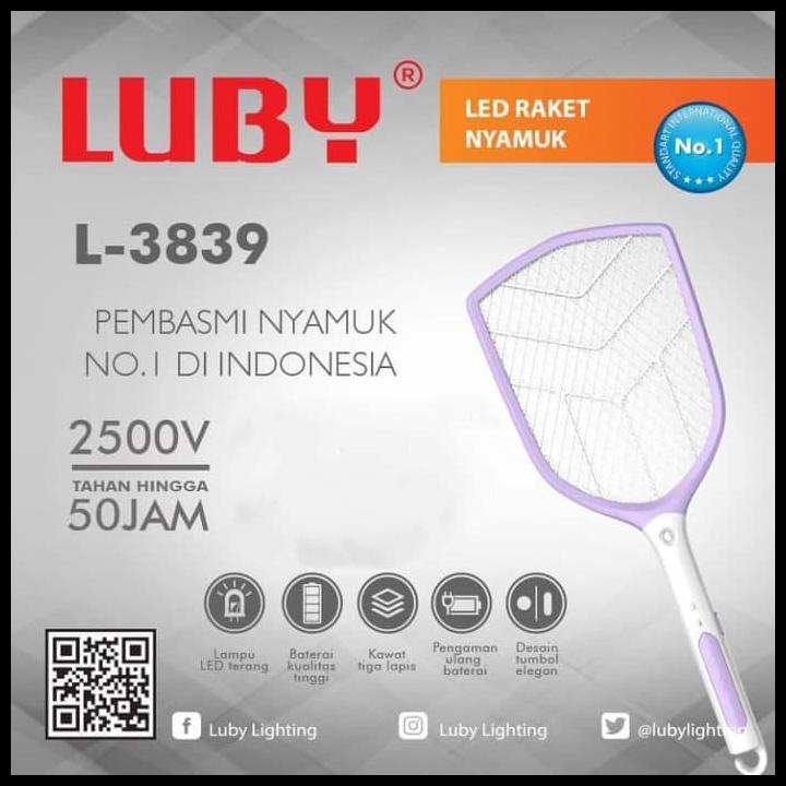 Raket Nyamuk Led Luby L-3839 Rechargeable