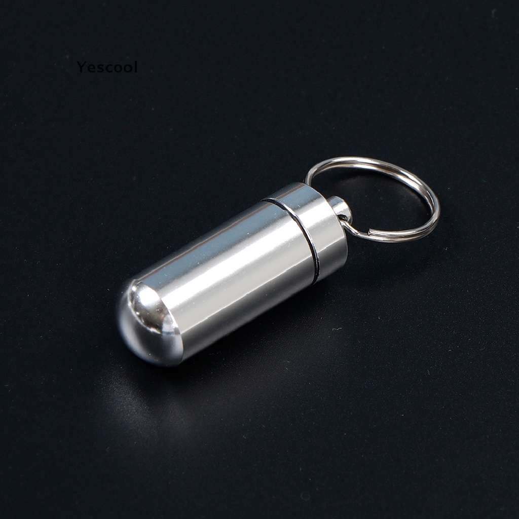 Yescool 5 Pcs Waterproof Aluminum Box Case Drug Container Holder Keyring .