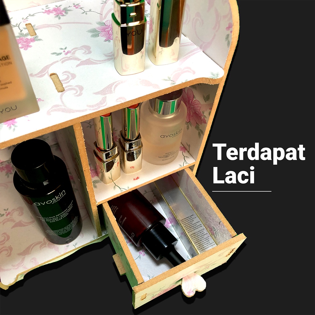 HomiHomi Rak Kosmetik Makeup Tempat Penyimpanan Skincare Serbaguna Dengan 1 Laci - LC020