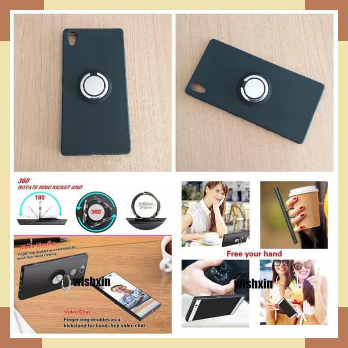 Case Sony Xperia Z1 Case Ring Holder Rotasi 360 Derajat Bulat Metal