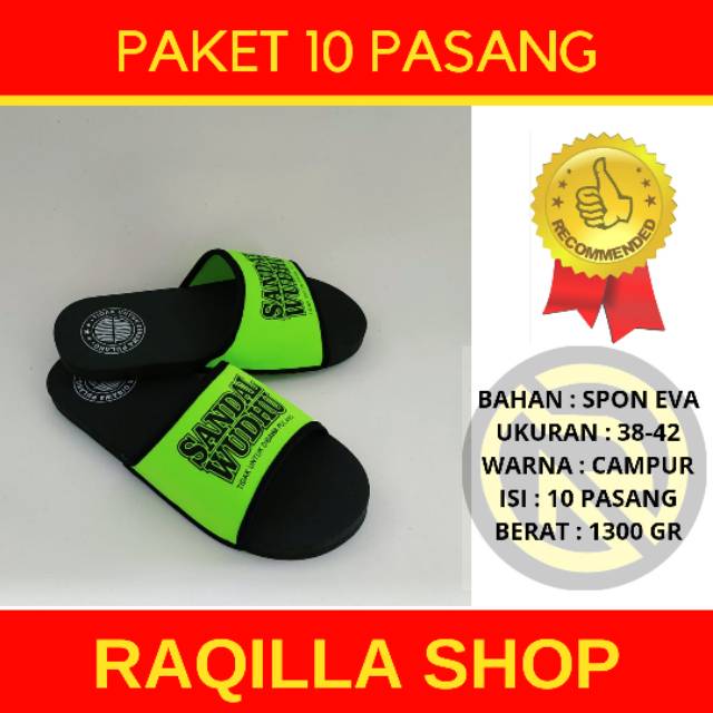 Paket 10 pasang sandal wudhu SELOP masjid  slop / sandal wudhu kokop selop