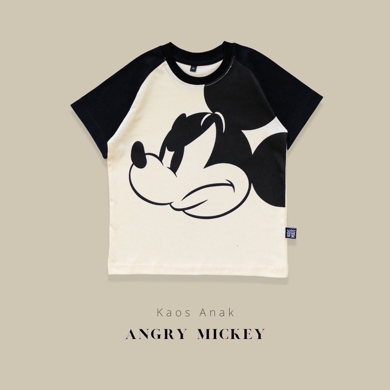 BAJU ANAK LAKI-LAKI 1-10 TAHUN | KAOS ANAK LAKI-LAKI LENGAN PENDEK ANGRY MICKEY BY KIDS MATE