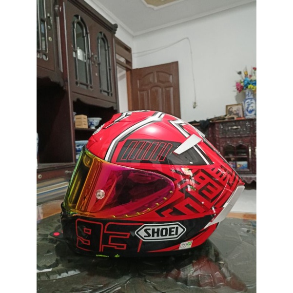 Helm Shoei X14 Clone 1:1 Livery Red Ant Marquez 93 Like New Mulus