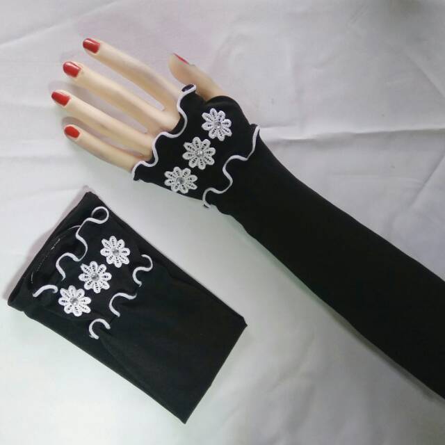 Handsock jempol Flower curly 2 layer /manset tangan /manset  wanita /handsock jempol /atasan wanita