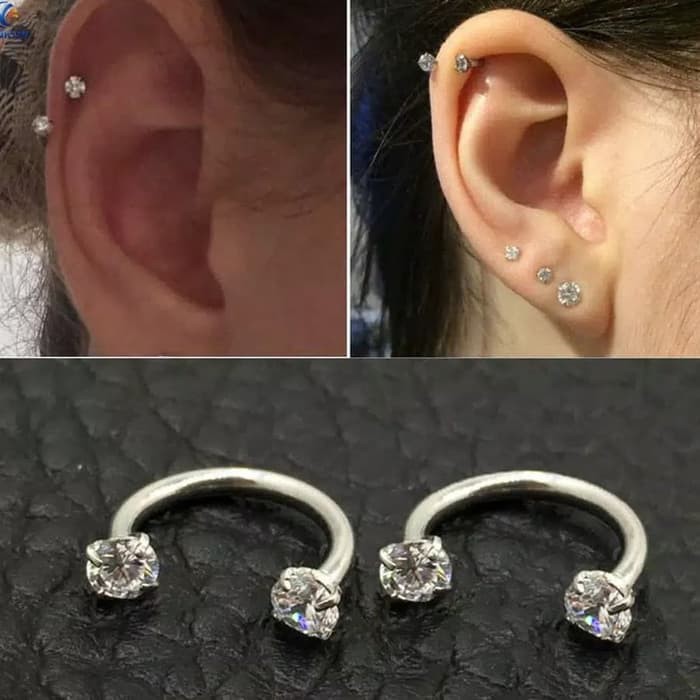 Anting Tindik Hidung Wanita Zircon 3mm