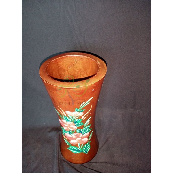 HIASAN MEJA TERMURAH VAS BUNGA KAYU JATI VAS BUNGA MINIMALIS VAS UNIK