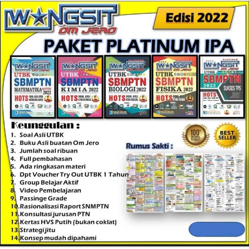[SAINTEK PLATINUM]Paket Buku Wangsit Platinum OM JERO SAINTEK 2022 ORI