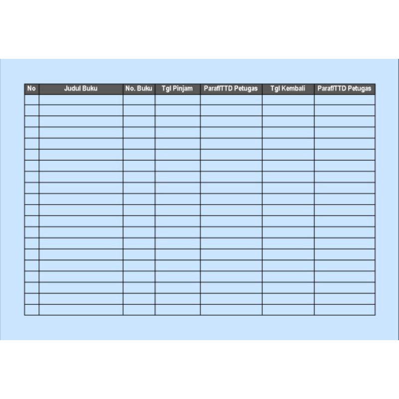 

KARTU PEMINJAMAN BUKU PERPUSTAKAAN